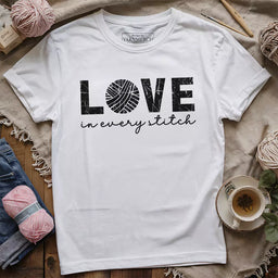 love in every stitch t shirt white
