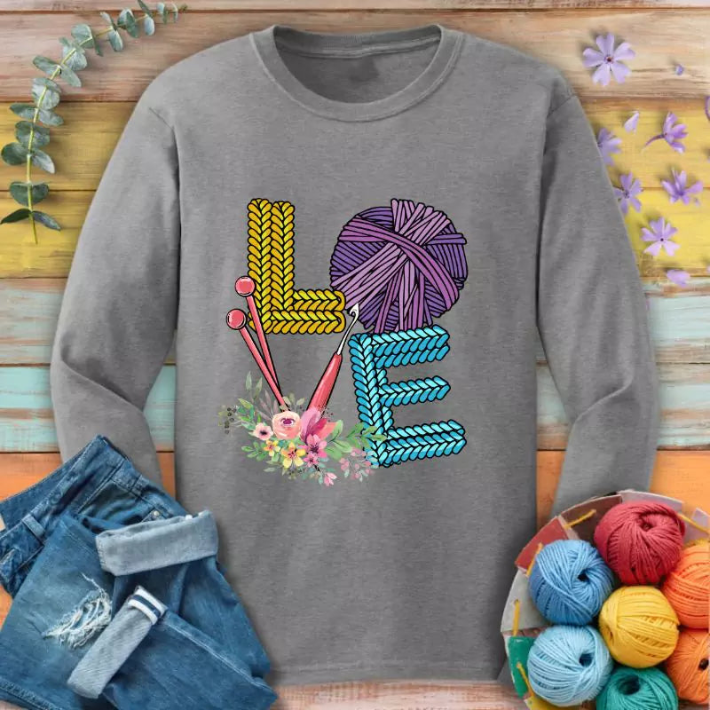 love knitting long sleeve sport grey