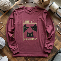 maroon AreUCrochetingLongSleeveTee