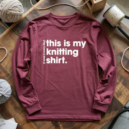 maroon EverydayKnittingLongSleeveT shirt