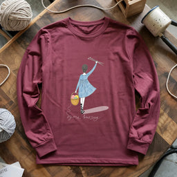 maroon GoneKnittingLongSleeveT shirt
