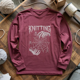 maroon GothicKnitterLongSleeveT shirt