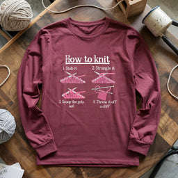 maroon HowToKnitLongSleeveT shirt