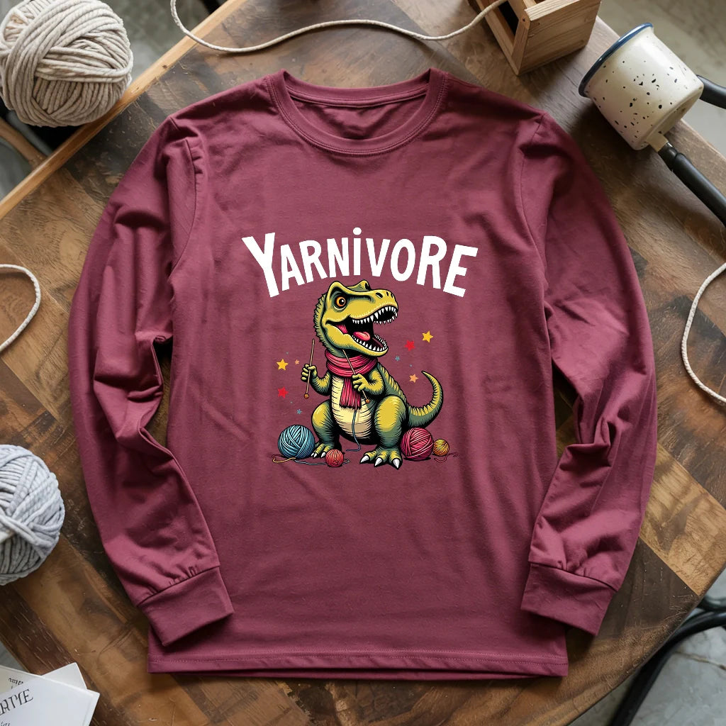 maroon YarnivoreKnitterLongSleeveT shirt