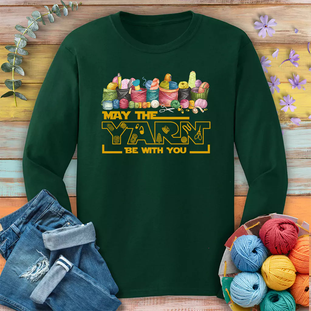 may the yarn be with you forest green