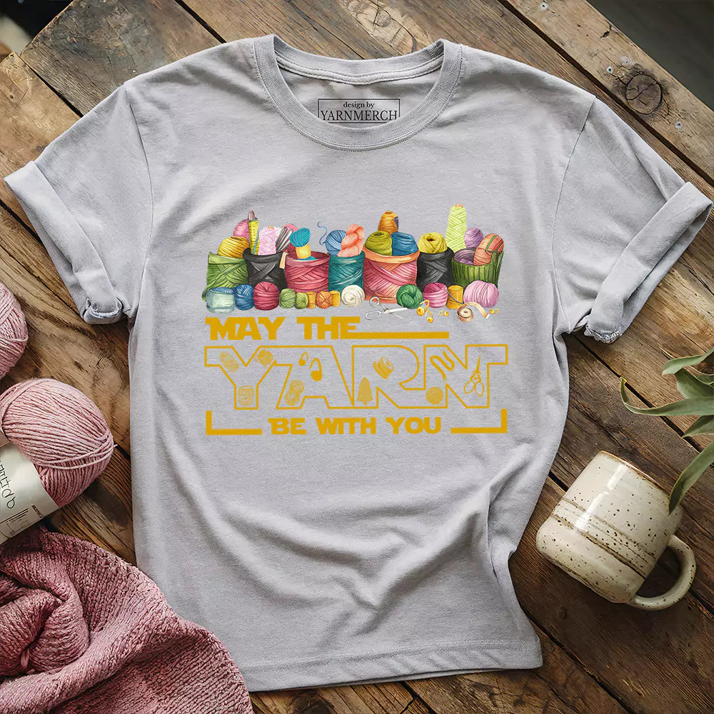 may the yarn be with you t shirt athletic heather