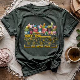 may the yarn be with you t shirt forest