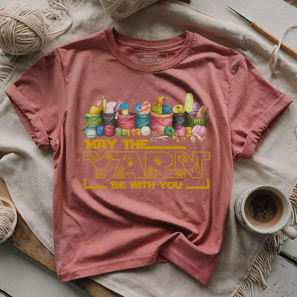 may the yarn be with you t shirt heather mauve