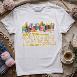 may the yarn be with you t shirt white