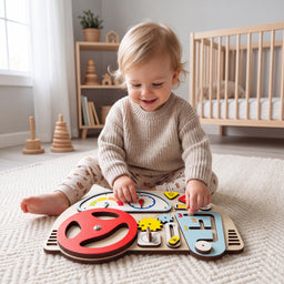 montessori car busy board child playing
