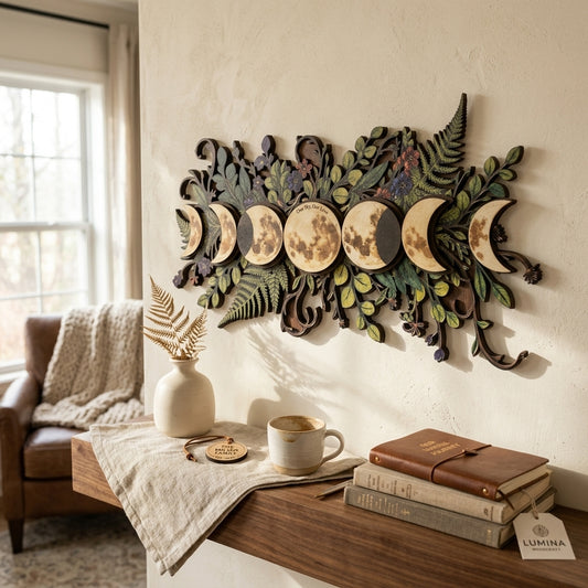 moon phase wooden wall art