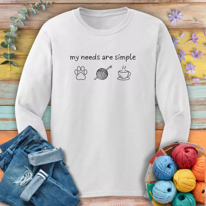 my needs are simple long sleeve white