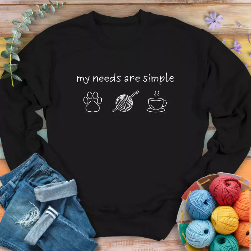 my needs are simple sweatshirt black