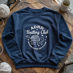 navy ADHDKnittingClubSweatshirt