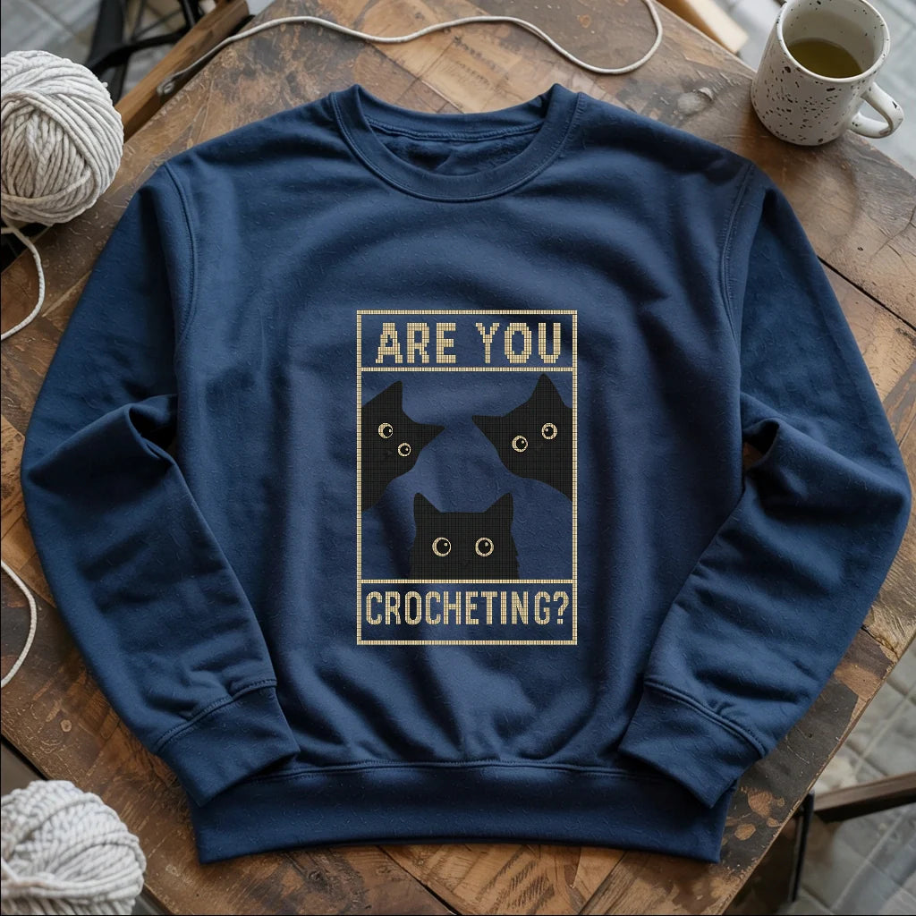 navy AreUCrochetingSweatshirt