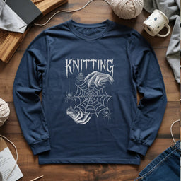 navy GothicKnitterLongSleeveT shirt