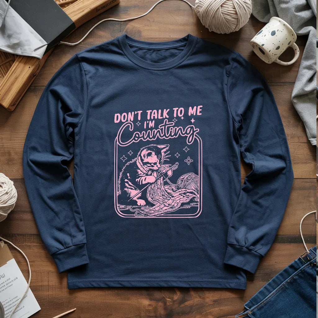 navy Shh_I_mCountingLongSleeveT shirt
