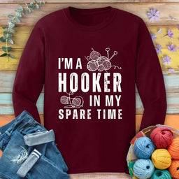 part time hooker long sleeve maroon