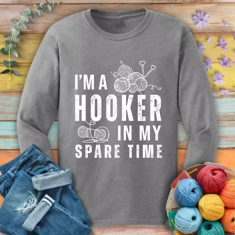part time hooker long sleeve sport grey
