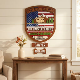 personalized 250 years of freedom sign