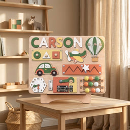 personalized montessori busy board lifestyle