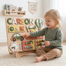 personalized montessori busy board toddler playing