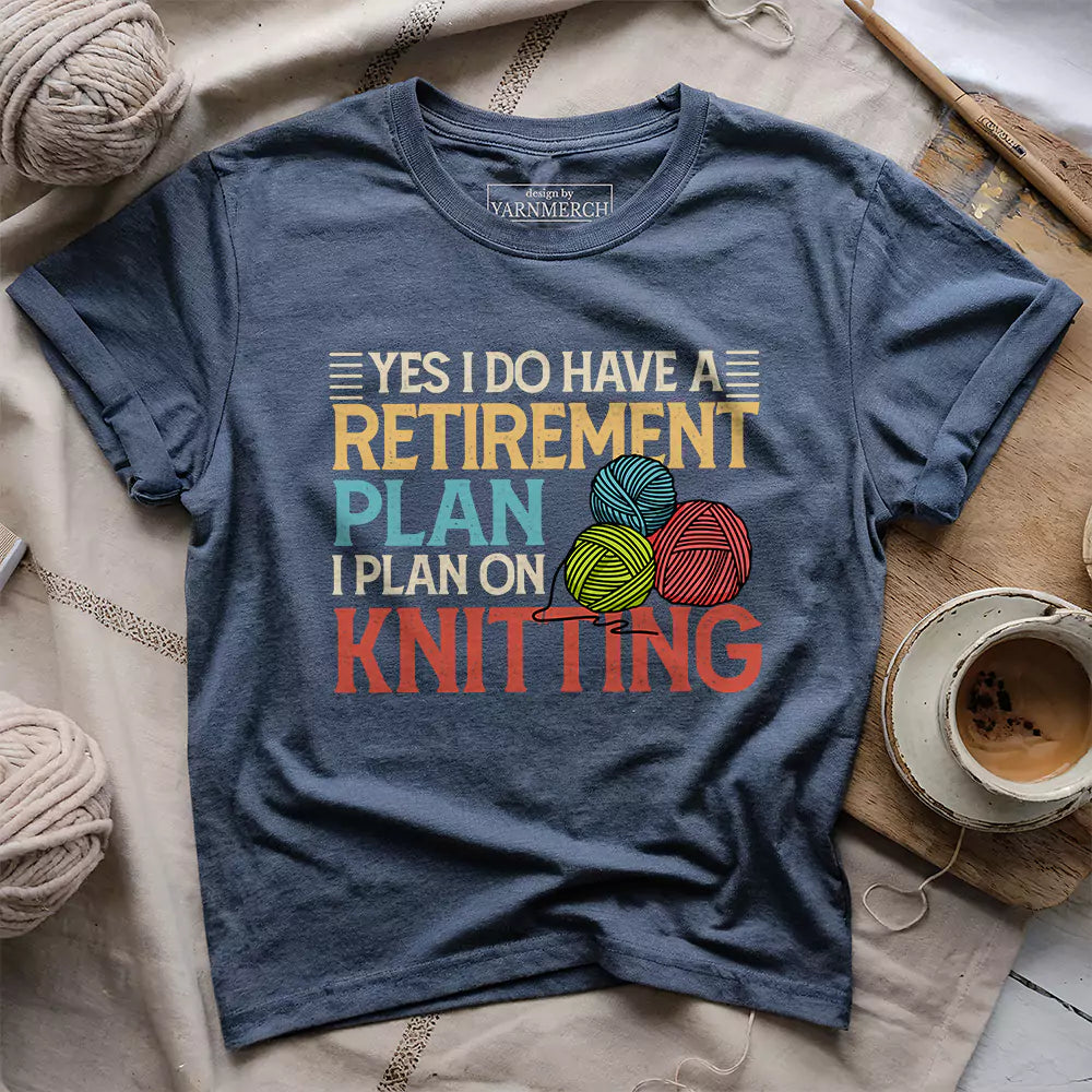 retirement plan t shirt heather navy