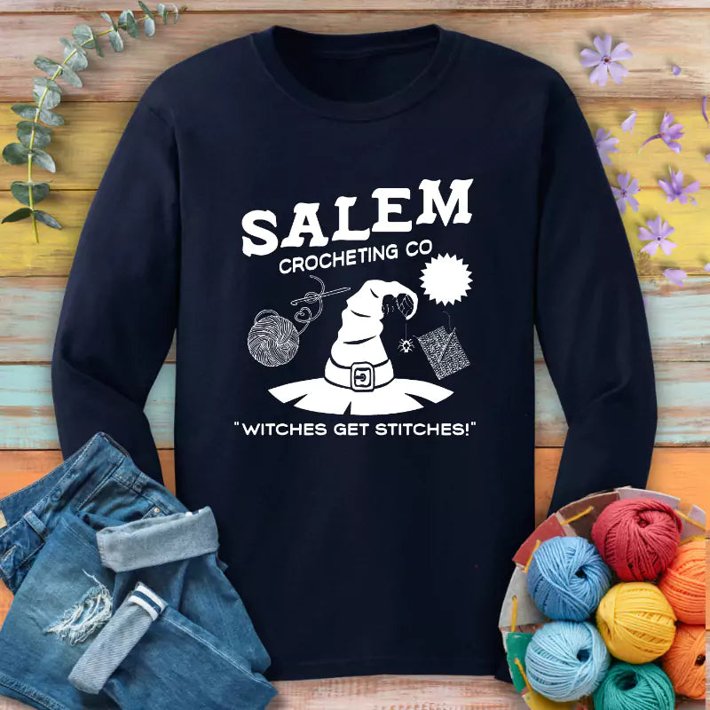 salem crocheting long sleeve navy
