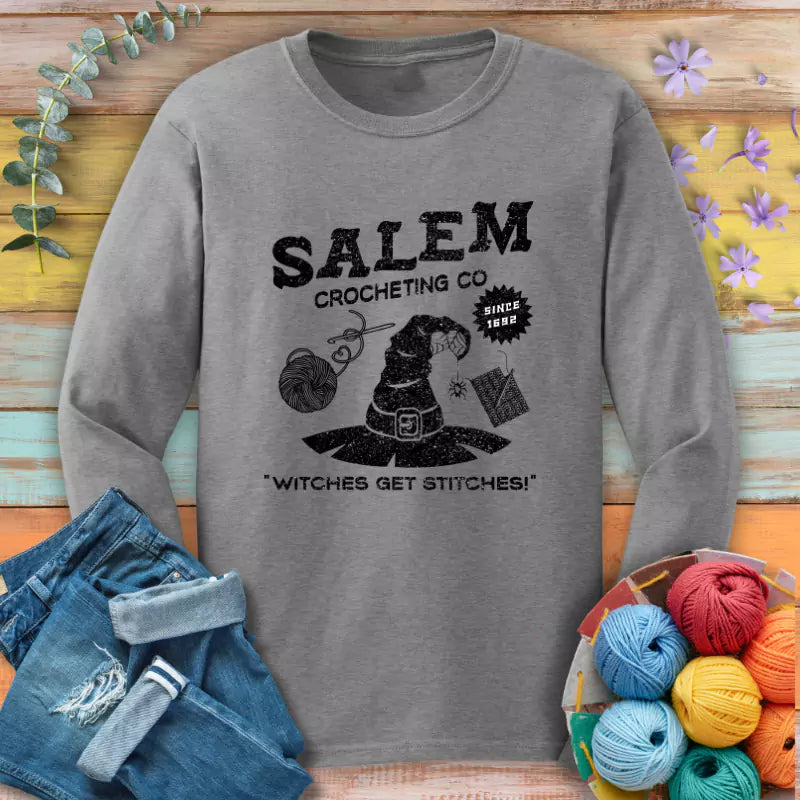 salem crocheting long sleeve sport grey