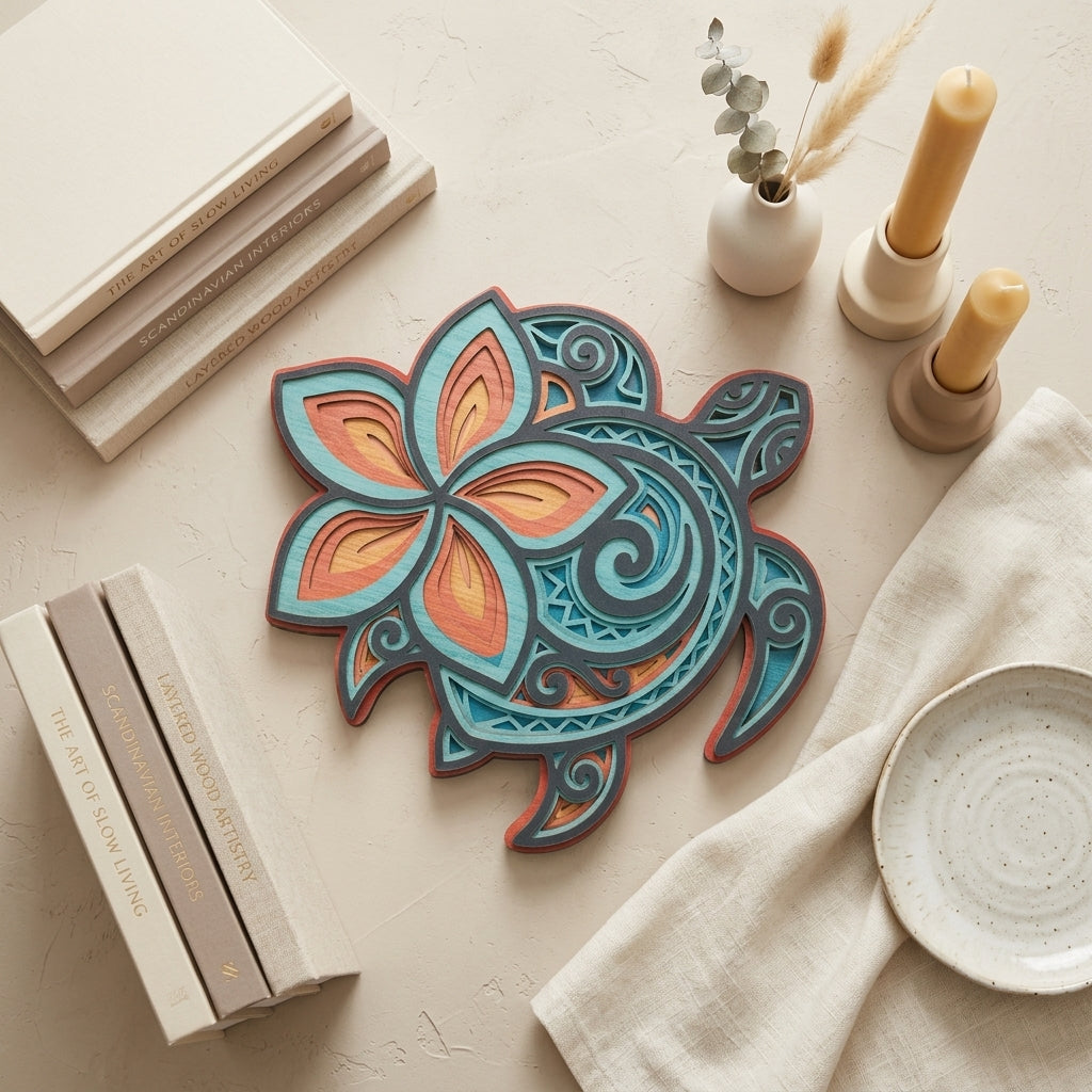 sea turtle wooden wall art b