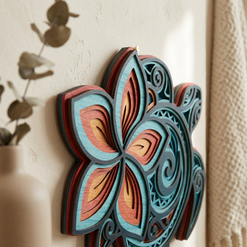 sea turtle wooden wall art closeup b