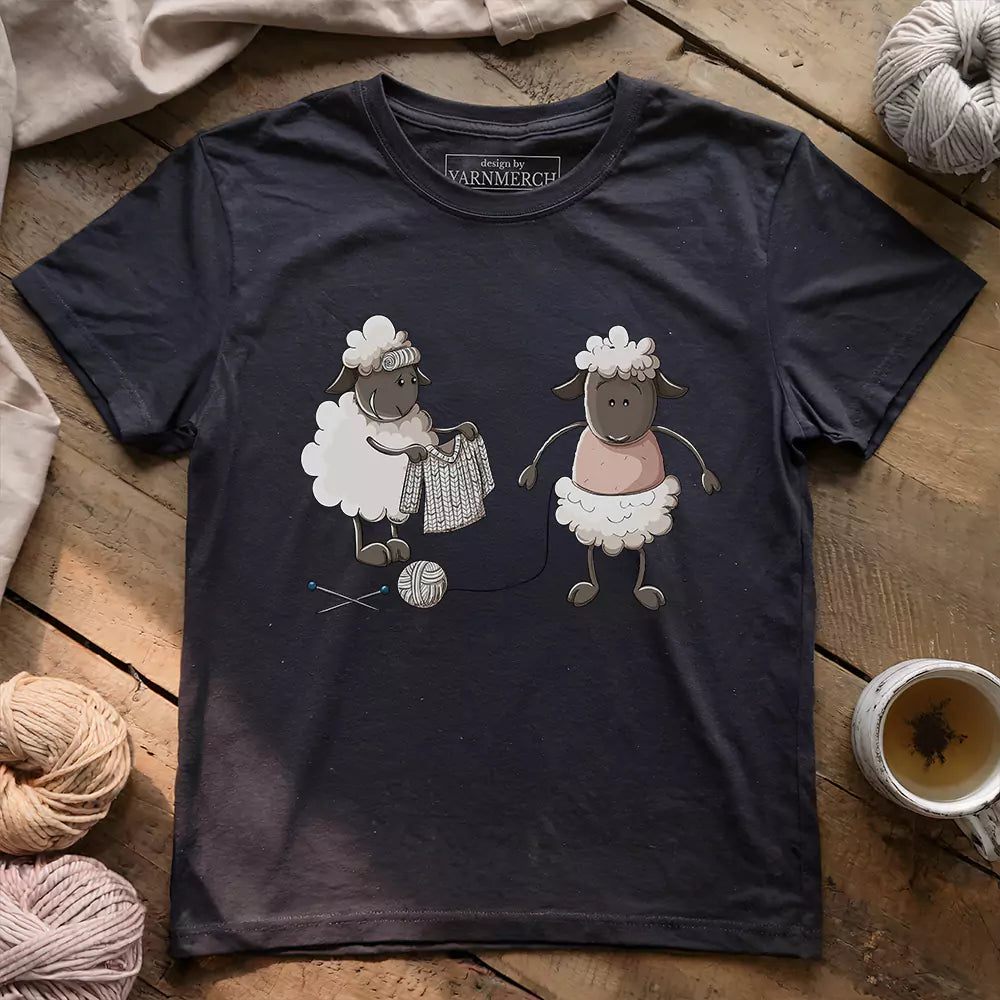 ship knitter t shirt dark grey heather