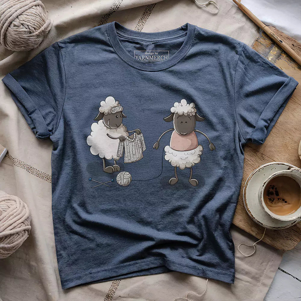 ship knitter t shirt heather navy
