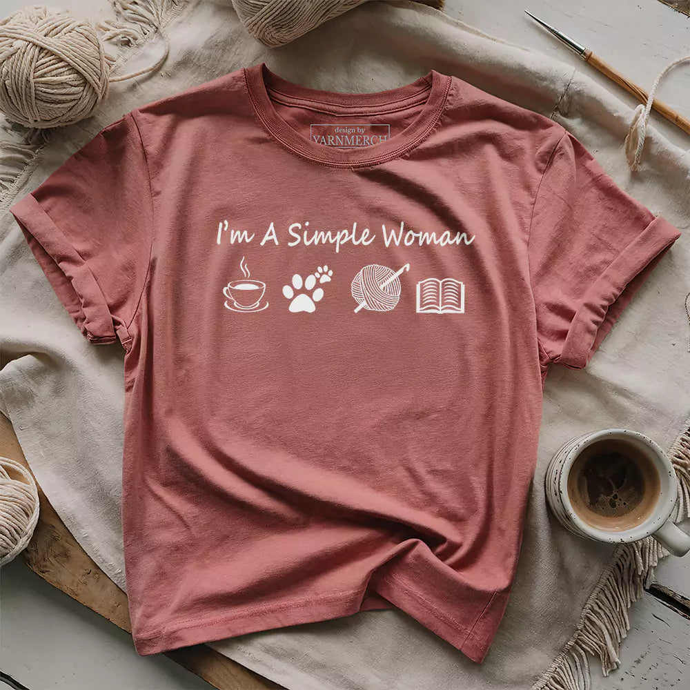 simple crocheter t shirt heather mauve