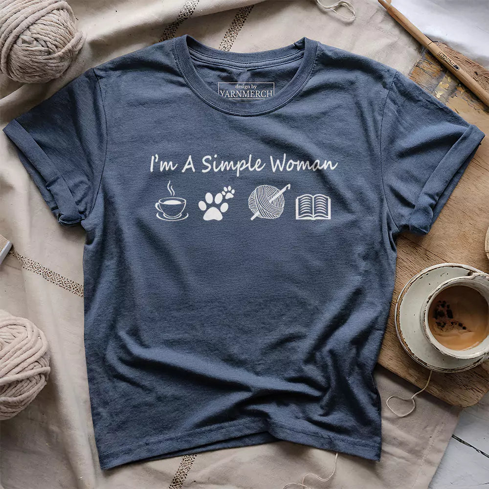 simple crocheter t shirt heather navy
