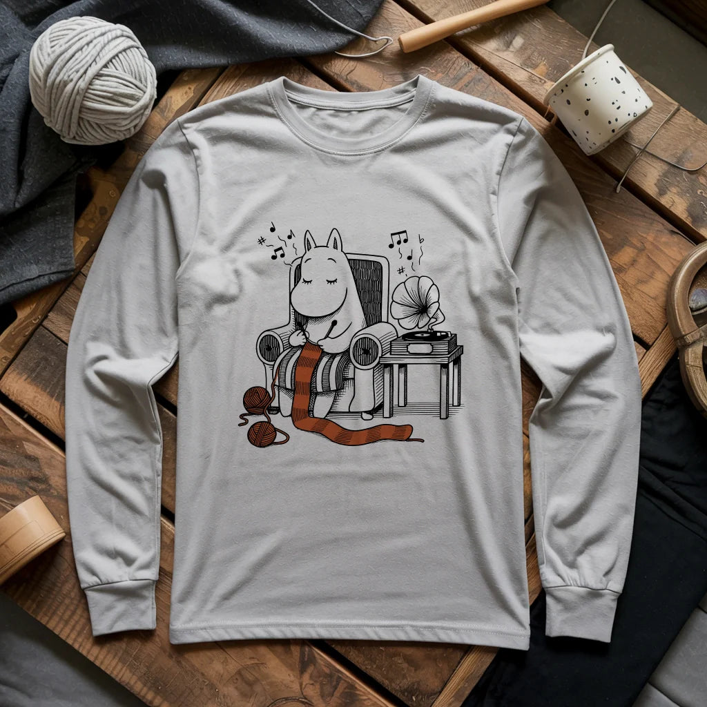 sportgrey TheGentleHippoKnitterLongSleeveT shirt