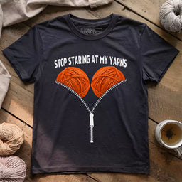staring at my yarn t shirt dark grey heather