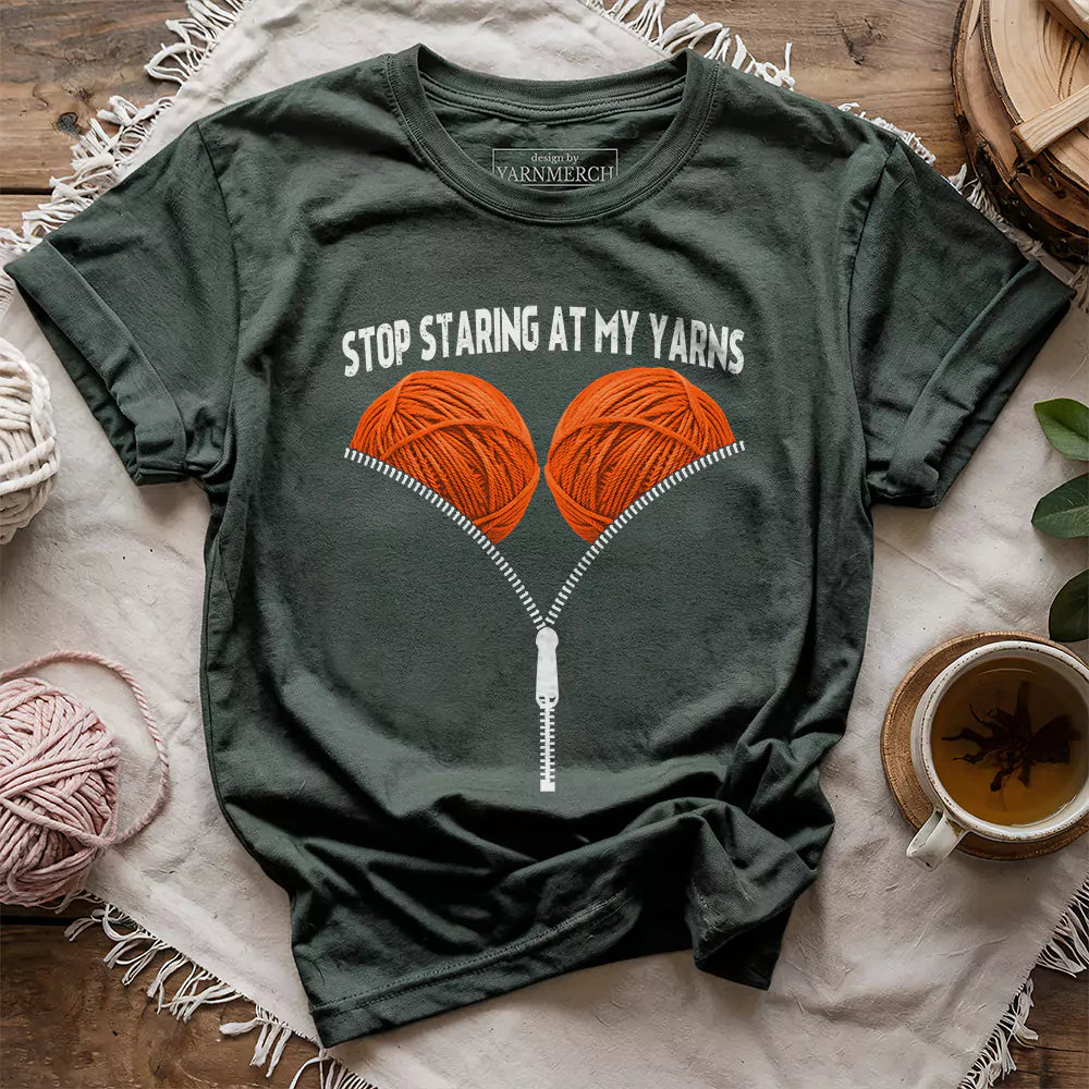 staring at my yarn t shirt forest