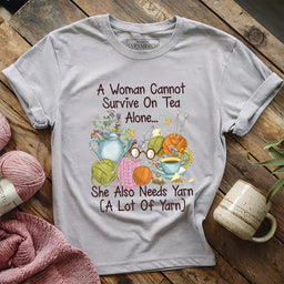 tea yarn lover t shirt athletic heather