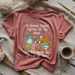 tea yarn lover t shirt heather mauve