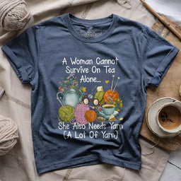 tea yarn lover t shirt heather navy