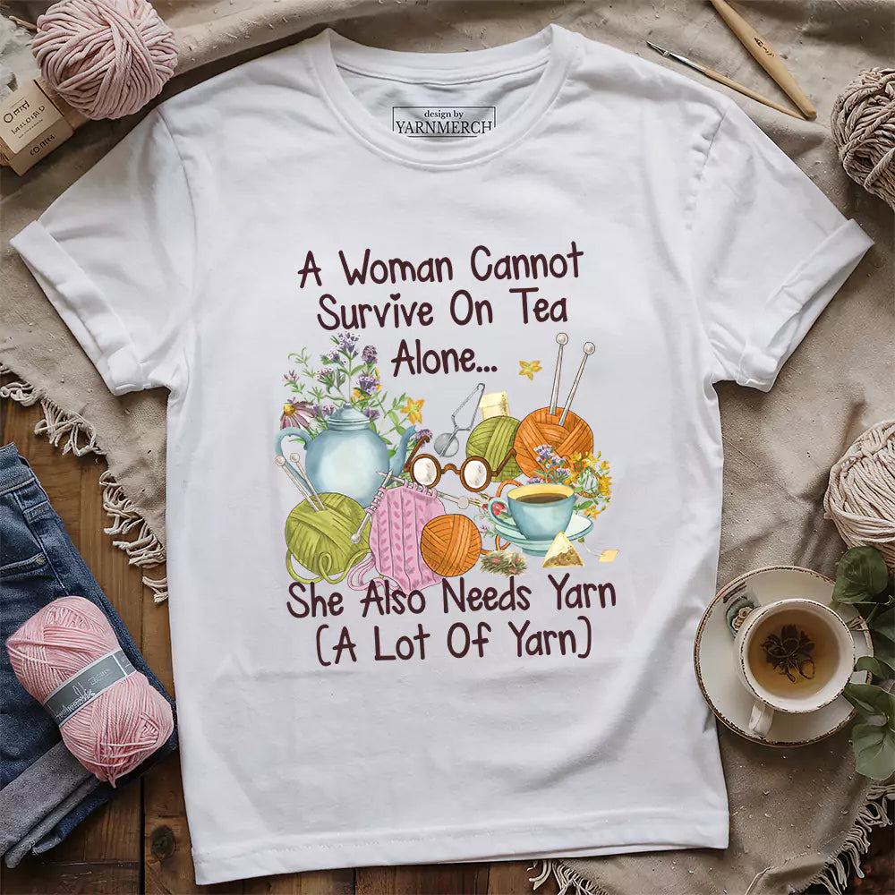 tea yarn lover t shirt white