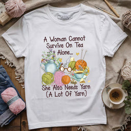 tea yarn lover t shirt white