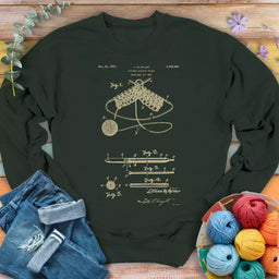 vintage knitting pattern sweatshirt forest