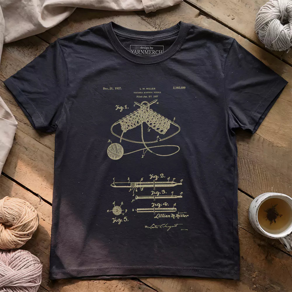 vintage knitting pattern t shirt dark grey heather