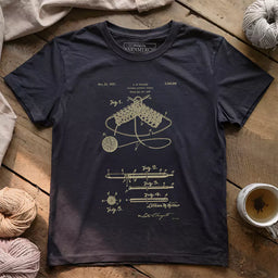 vintage knitting pattern t shirt dark grey heather