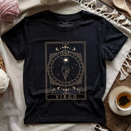virgo yarn tarot t shirt black