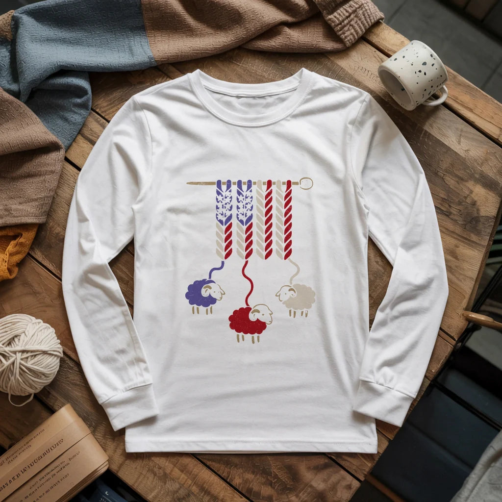 white AmericaWoolLongSleeveT shirt