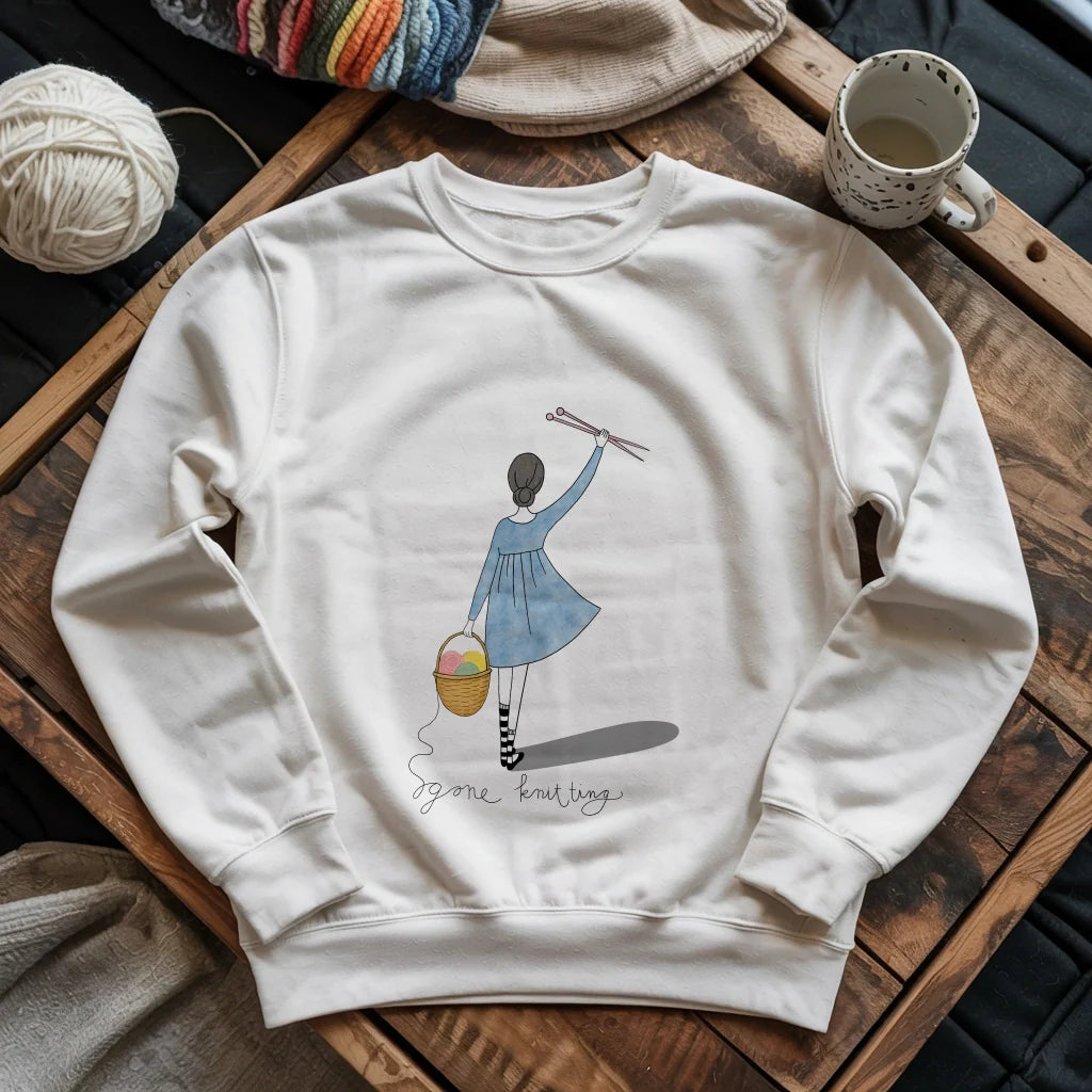 white GoneKnittingSweatshirt