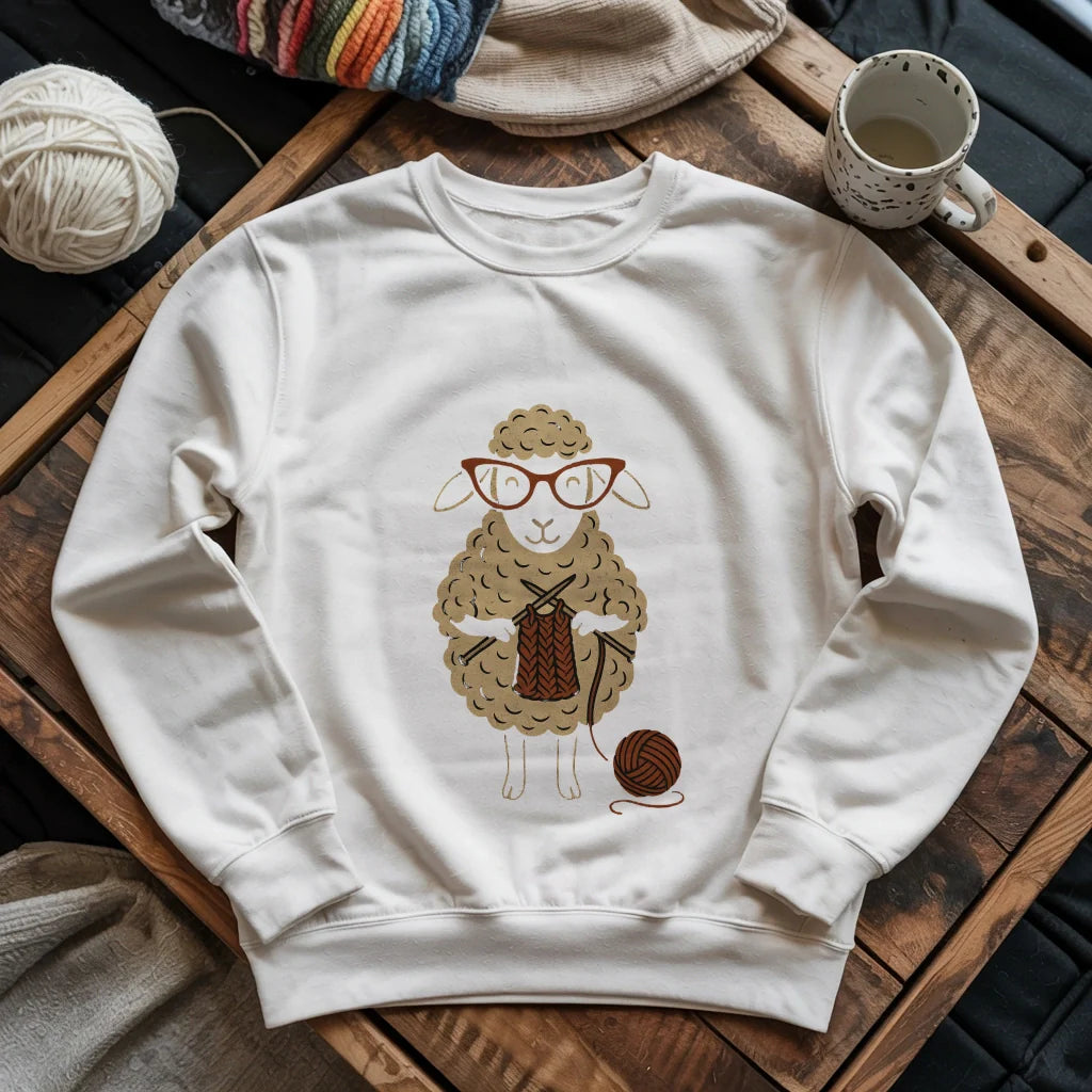 white KnitHappensSweatshirt